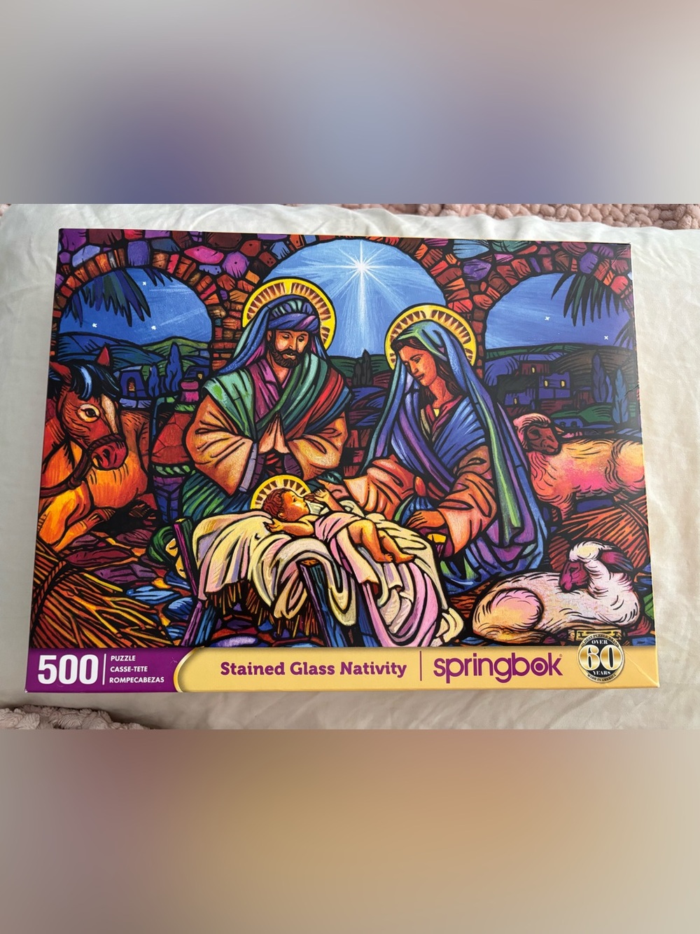 Springbok Stained Glass Nativity Art Puzzle Multicolor